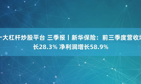 十大杠杆炒股平台 三季报丨新华保险：前三季度营收增长28.3% 净利润增长58.9%